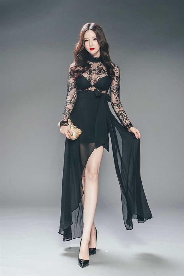 韩国美女蕾丝透视裙写真安卓高清壁纸 Tt98图片网