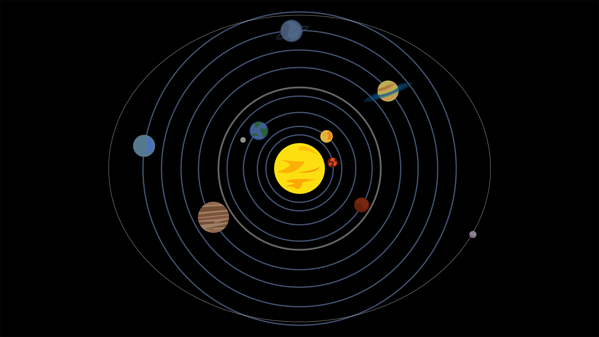小清新太阳系行星图片高清宽屏桌面壁纸 Tt98图片网