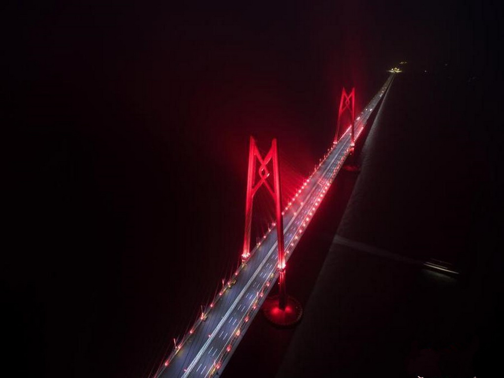 世界最长跨海大桥珠港澳大桥桌面壁纸下载