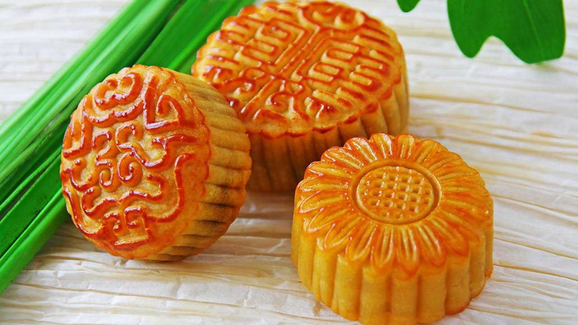 中秋节美食甜品小吃月饼桌面壁纸图片