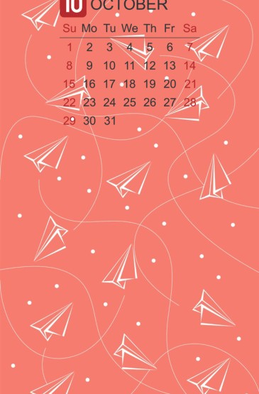 2017年十月小清新日历手机桌面壁纸