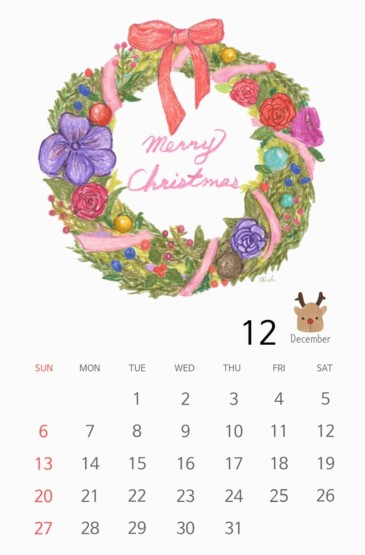 2015年12月圣诞节日历手机壁纸