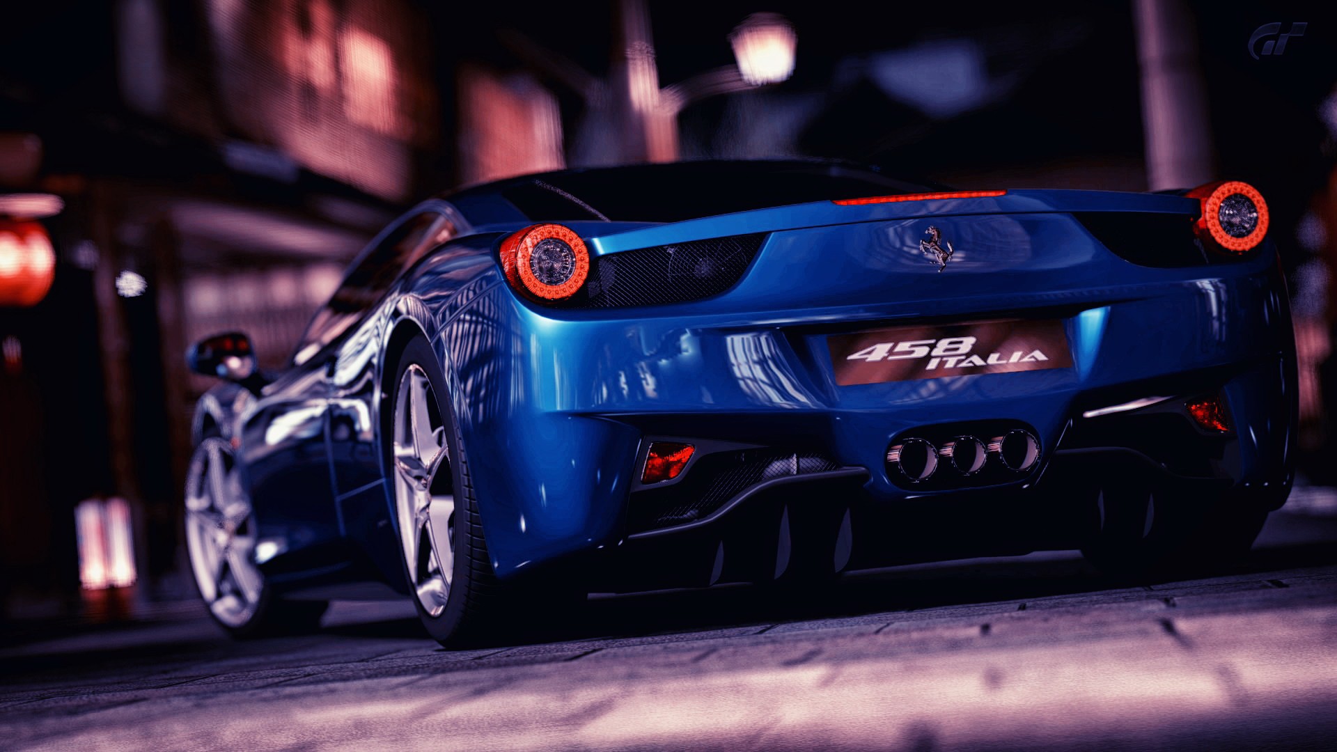 豪华蓝色超跑法拉利458图片