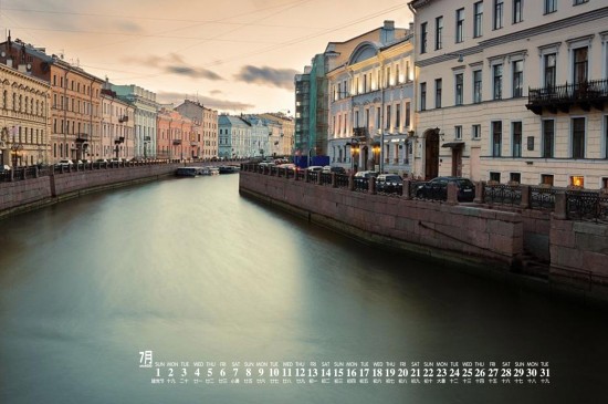 2018年7月圣彼得堡风景图片日历壁纸