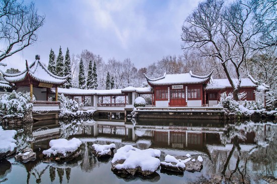 雪后南京园林风光高清桌面壁纸