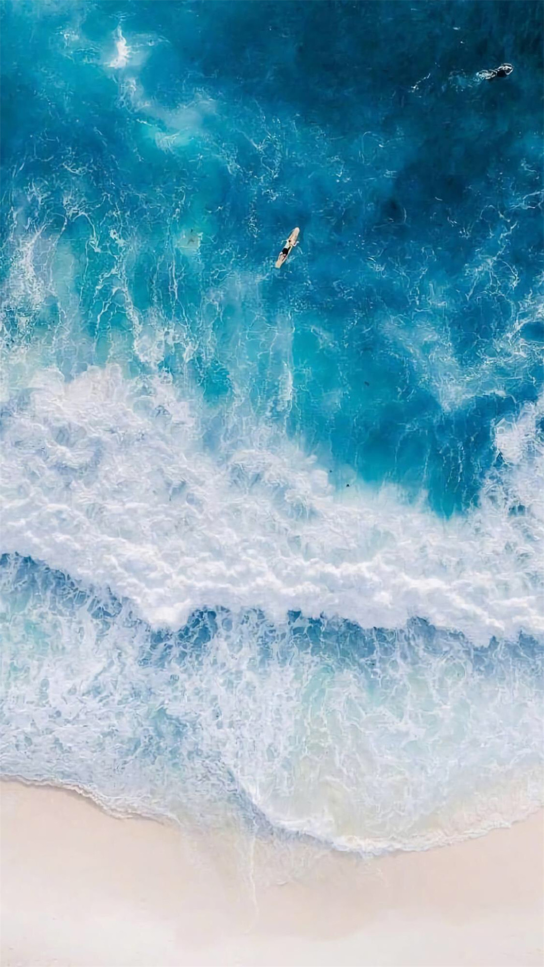 唯美蓝色海岸线自然风景图片手机壁纸
