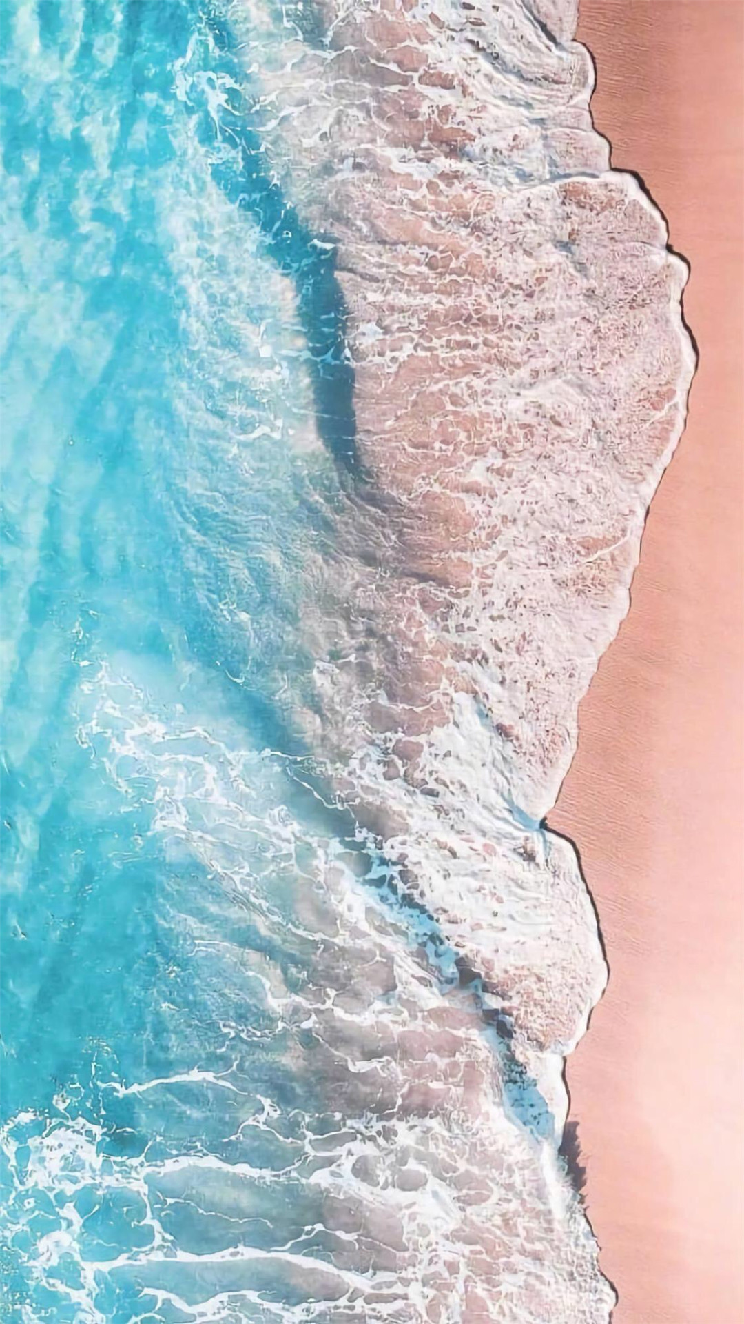 精选唯美蓝色海岸线自然风景图片手机壁纸