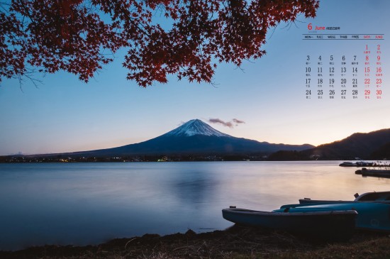 2019年6月富士山自然风光日历壁纸